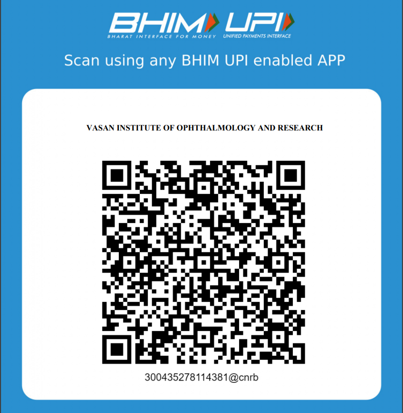 UPI payment QR code for Vasan Institute of Ophthalmology and Research